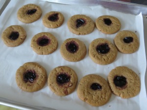 Peanut Butter Cookies with Jelly Centers